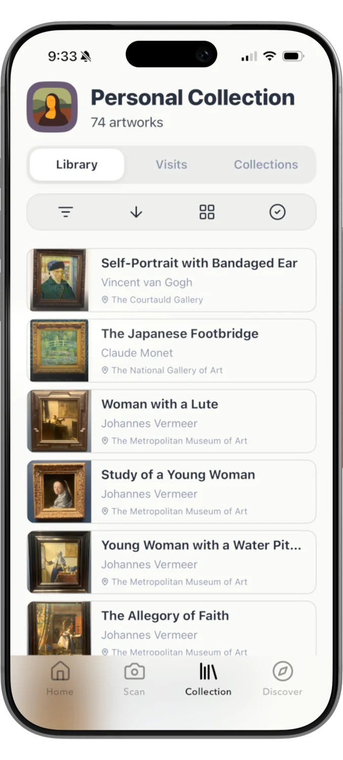 ArtScan’s personal collection with identified artworks, artists, and museum locations